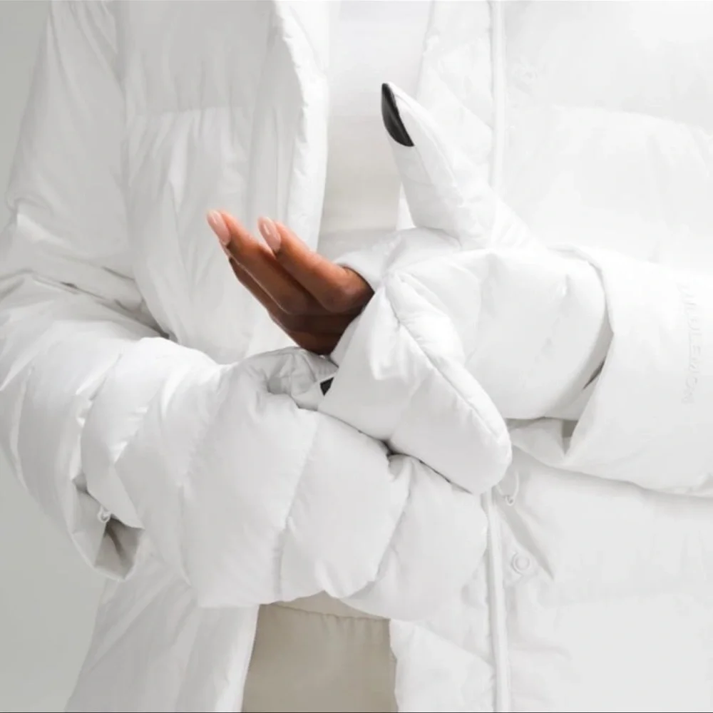 Lululemon Wunder Puff Mittens White Unisex Large XL NWT